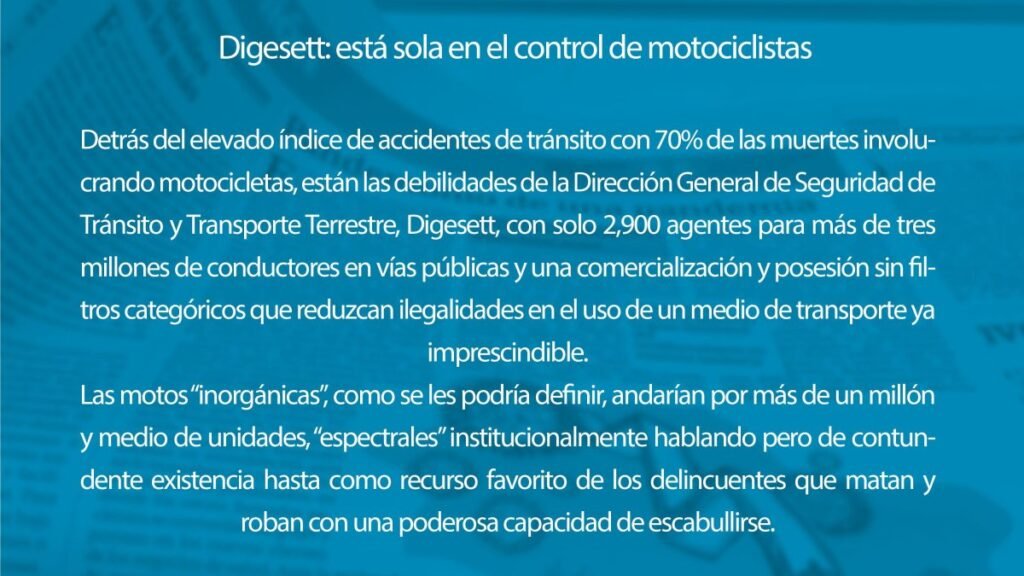 La siniestralidad en motocicletas pone en evidencia la debilidad del control vial