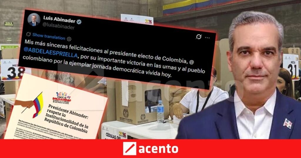 Critican a Abinader por felicitar como electo a De la Espriella en Colombia