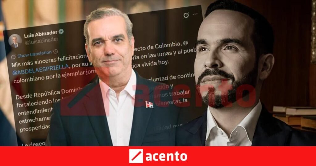 Abinader felicita a De la Espriella antes del escrutinio oficial en Colombia