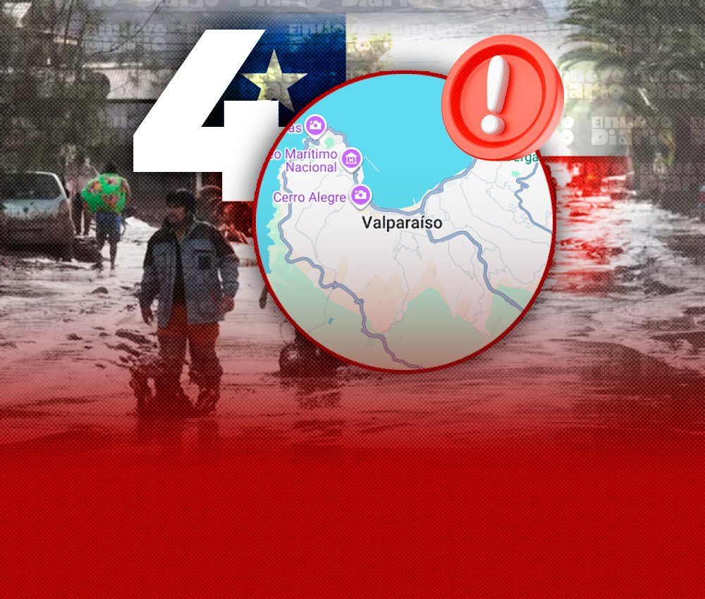 Chile suma cuatro muertos por el temporal y mantiene alerta roja en Valparaíso
